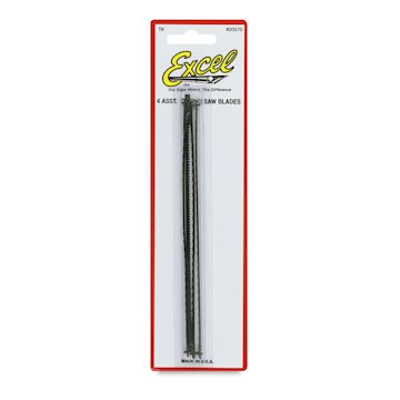 Open in modal - Excel Blades 7'' Coping Saw - Front of Blister package of 4 pc Set of Replacement Blades