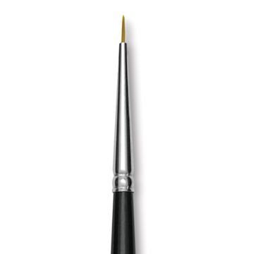 Open in modal - Trekell Synthetic Gold Taklon Brush - Round, Short Handle, Size 10/0, close-up