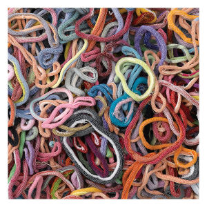 Assorted Crocheting Loops - A pile of Assorted Polyester Loops in various colors and sizes