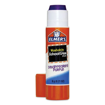 Elmer's Washable Disappearing Purple Glue Stick - 0.21 oz, front with cap off