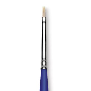 Open in modal - Blick Scholastic White Bristle Brush - Flat, Size 0 close up