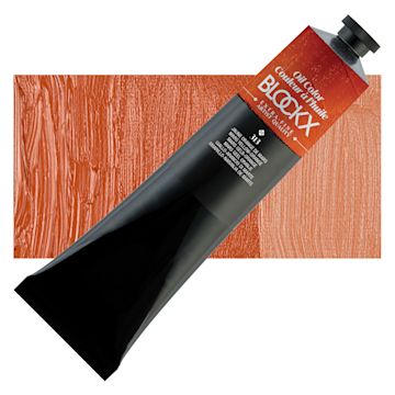 Open in modal - Blockx Artist Oil Color - Mars Yellow Orange, 200 ml tube and swatch