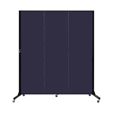 Open in modal - Screenflex Light-Duty Divider - 6'5" x 5'9", Navy, 3 Panel