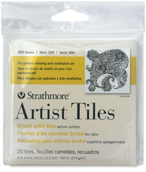 Strathmore 300 Series Bristol Artist Tiles - Front of package of 4"x 4" Tiles shown