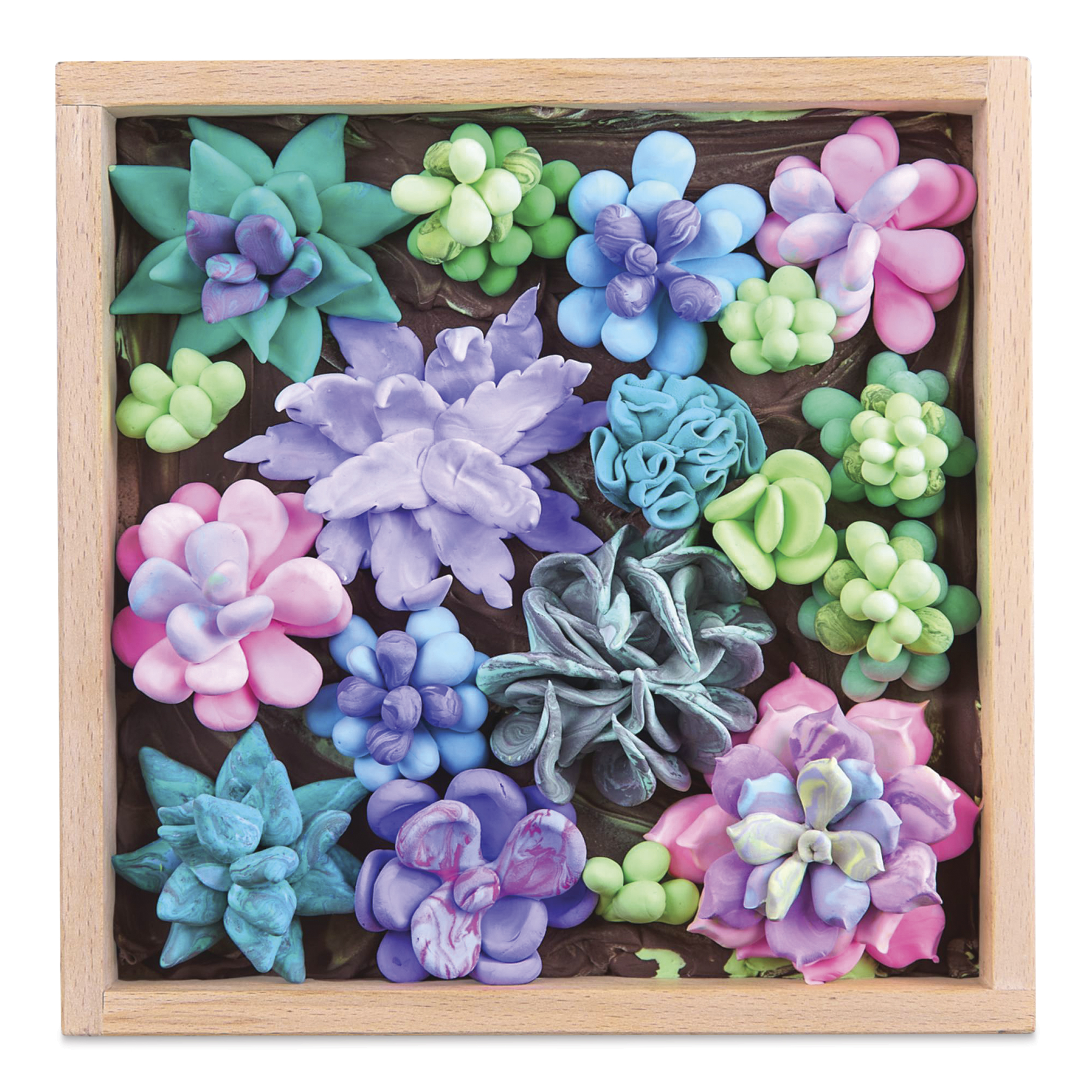 Okto Sensory Art DIY Wood & Craft Clay Kit - Succulents