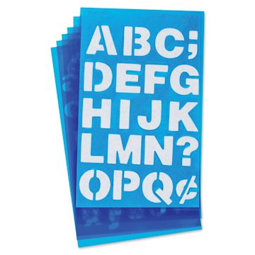 Open in modal - Westcott BetterLetter Plastic Letter Stencils - 3/4" & 1", Capital and Lower Case, Helvetica Bold (out of packaging)