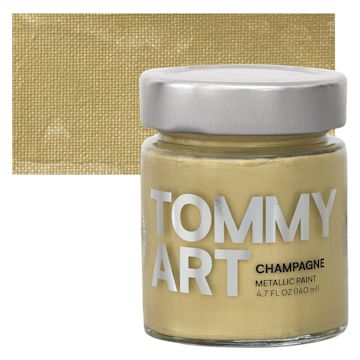Open in modal - Tommy Art Mineral Paint - Champagne (Metallic), 140 ml jar and swatch