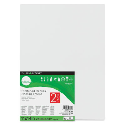 Daler-Rowney Simply Stretched Cotton Canvases - Pkg of 2, 11" x 14" (front)