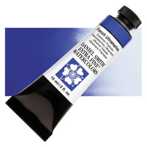 Daniel Smith Extra Fine Watercolor - French Ultramarine, 15 ml, Tube with Swatch