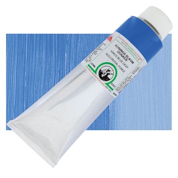 Open in modal - Old Holland Classic Oil Color - King's Blue Deep, 225 ml tube and swatch