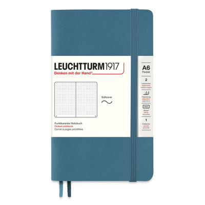 Leuchtturm1917 Dotted Softcover Notebook - Stone Blue, 3-1/2" x 6"