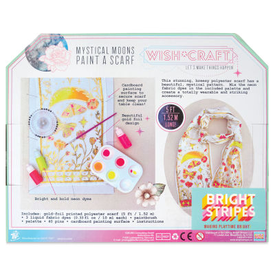 WishCraft Mystical Moons Paint a Scarf Kit (back of packaging)