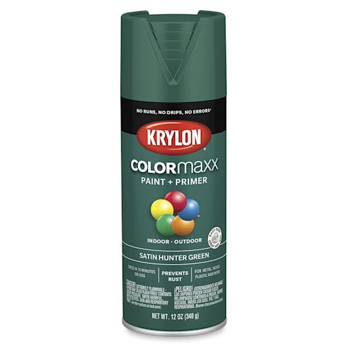 Krylon Colormaxx Spray Paint - Hunter Green, Satin, 12 oz | BLICK Art