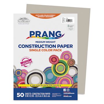 Open in modal - Prang Medium Weight Construction Paper - Gray, 9" x 12", Pkg of 50 Sheets