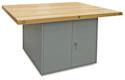 Hann Four-Station Locker-Type Workbench - Gray, 4-Door