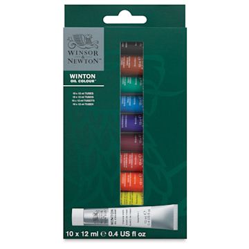 Winsor & Newton Winton Oil Paint- Set of 10, Assorted Colors, 12 ml ...