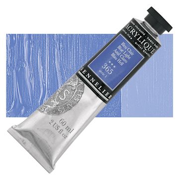 Open in modal - Sennelier Extra-Fine Artist Acrylique - Blue Light, 60 ml tube and swatch