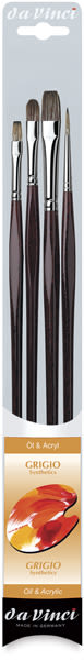 Da Vinci Grigio Synthetic Brushes - Set of 4 brushes shown in package