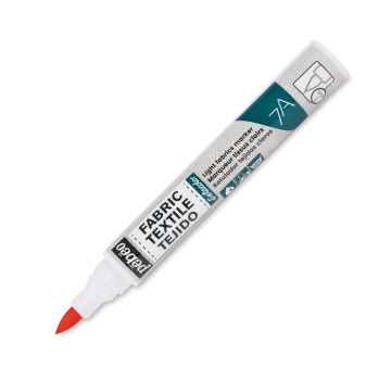 Pebeo 7A Light Fabric Brush Marker - Red, 1 mm (Cap off)