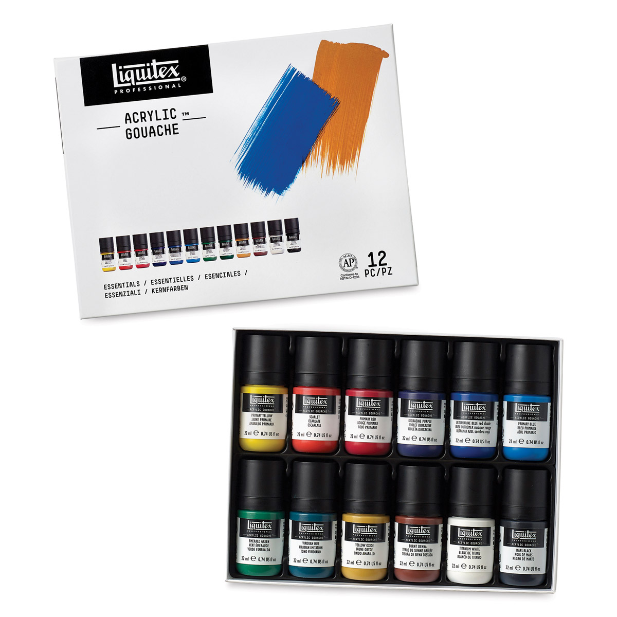 Liquitex Professional Soft Body Acrylic Color Mixing Set, 22ml, 12