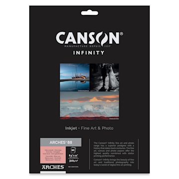 Open in modal - Canson Infinity Arches 88 Inkjet Fine Art and Photo Paper - 8-1/2" x 11", 310 gsm, Package of 10