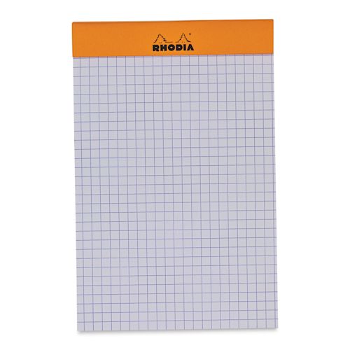 Rhodia Top-Stapled Notepad - Orange, Graph, 4-3/8" x 6-3/8" (example of paper)