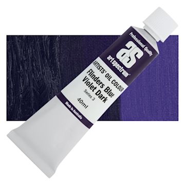 Open in modal - Art Spectrum Artists' Oil Paint - Flinders Blue Violet Dark, 40 ml tube and swatch