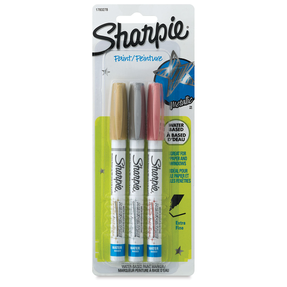 Sharpie 1783278 Water-Based Metallic Paint Markers, Extra Fine
