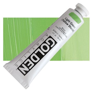 Open in modal - Golden Heavy Body Artist Acrylic - Light Green (Yellow Shade), 2 oz Tube and swatch