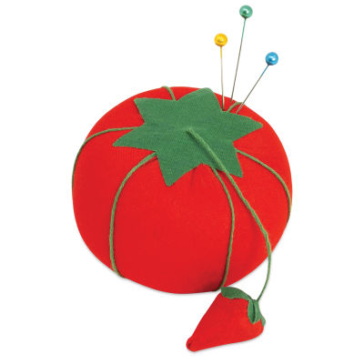 Dritz Tomato Pin Cushion, with three pearlized pins (not included)