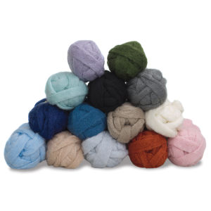 Premier Yarn Couture Jazz Yarn - Pyramid of Yarn skeins showing range of colors available