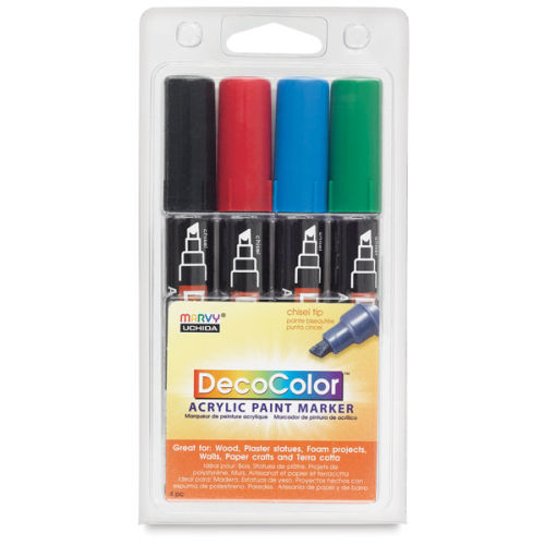 Decocolor Acrylic Paint Marker Set - Primary Colors, Set of 4