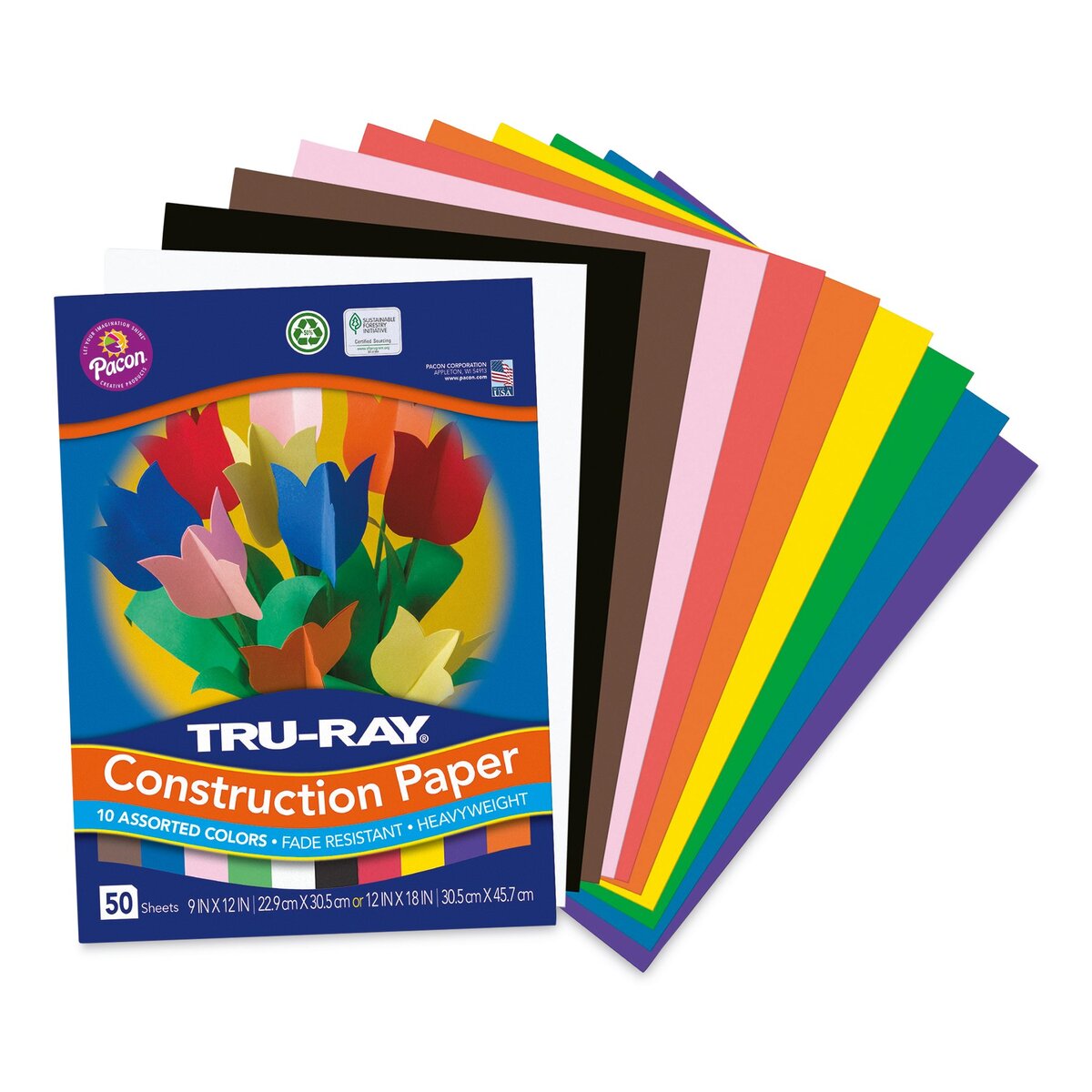 Tru-Ray Construction Paper 9x12 Warm Color Assortment