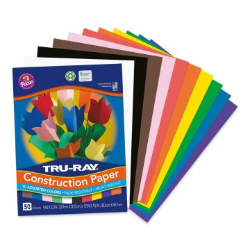 Tru-Ray Construction Paper, Yellow, 12 x 18, 50 Sheets Per Pack, 5 Packs