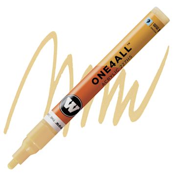Open in modal - Molotow One4All Acrylic Marker - 4 mm Tip, Sahara Beige Pastel, Bullet Tip marker and swatch