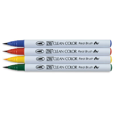 Zig Clean Color Real Brush Pen Set - Components of Pure Colors Set of 4