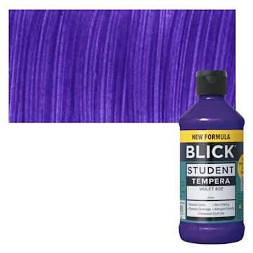Open in modal - Blick Student Tempera Paint - Violet, 8 oz bottle and swatch