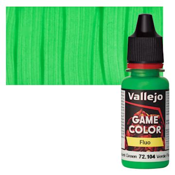 Open in modal - Vallejo Game Color Acrylic Paint - Fluorescent Green - Bottle and Swatch