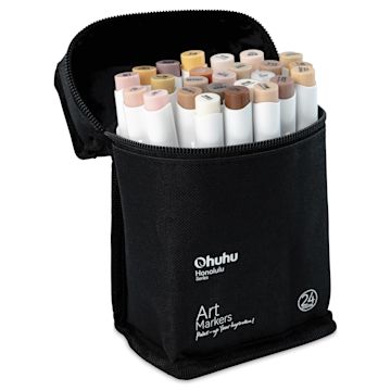 Open in modal - Ohuhu Honolulu Dual Tip Marker Sets - Set of 24, Skin Tones, in packaging