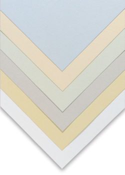 Bockingford Tinted Paper - Closeup of corner of six colors available