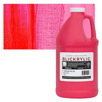 Open in modal - Blickrylic Student Acrylic - Fluorescent Red, Half Gallon and swatch