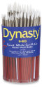 Dynasty Fine White Synthetic Brush Set - Short Handle, Canister of 120