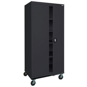 Mobile General Storage Cabinet - Black, 36" x 24" x 78"