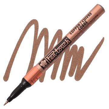 Open in modal - Sakura Pen-Touch Paint Marker -  Extra Fine Tip, Copper marker and swatch