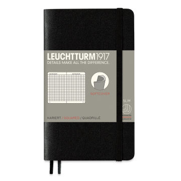 Leuchtturm1917 Squared Softcover Notebook - Black, 3-1/2" x 6"