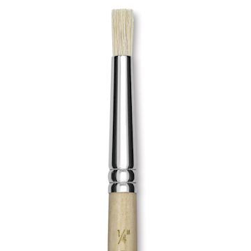 Open in modal - Blick Scholastic White Bristle Brush - Stencil Brush, 1/4" close up