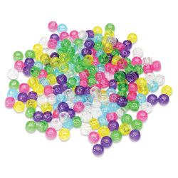 Craft Medley Barrel Pony Beads - Multicolor, Sparkle, Package of 175