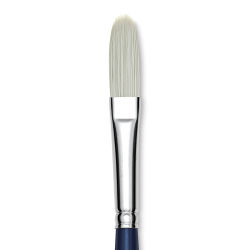 Silver Brush Bristlon Stiff White Synthetic Brush - Long Filbert, Size 6 (close-up)