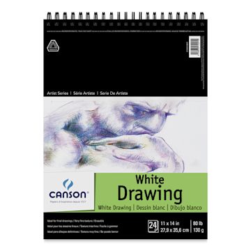 Open in modal - Canson Pure White Drawing Pad - 80 lb, 24 Sheets, 11" x 14"