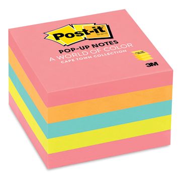 Open in modal - Post-it Pop-Up Notes - Angled view of Package of 5 Neon Colors 